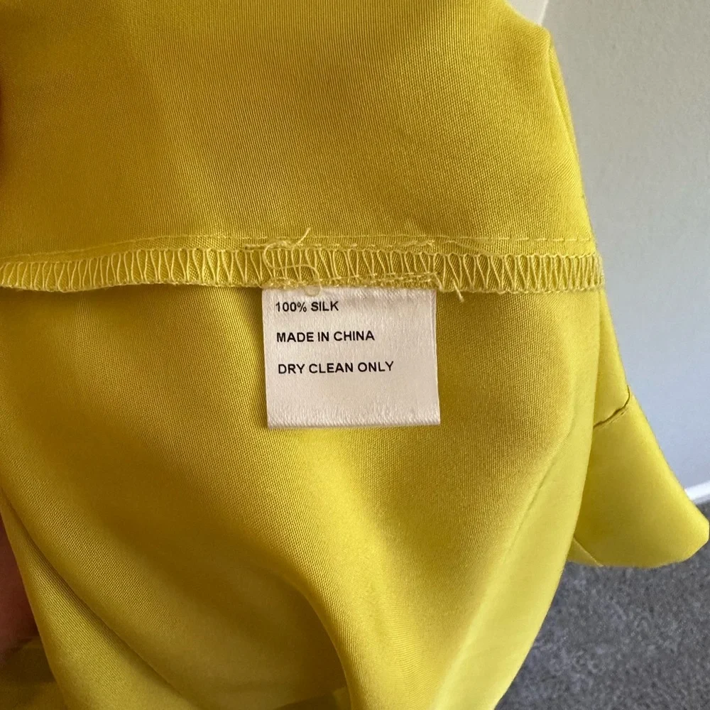 Cynthia Rowley Chartreuse Silk Lena Dress - Picture 5 of 8
